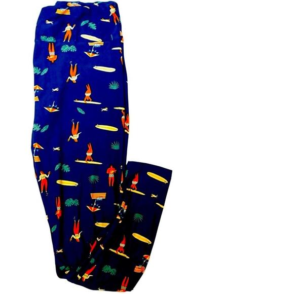 2 Pairs LuLaRoe Women's Leggings T/C Floral and Beach (12-18) Buttery Soft - Picture 2 of 4